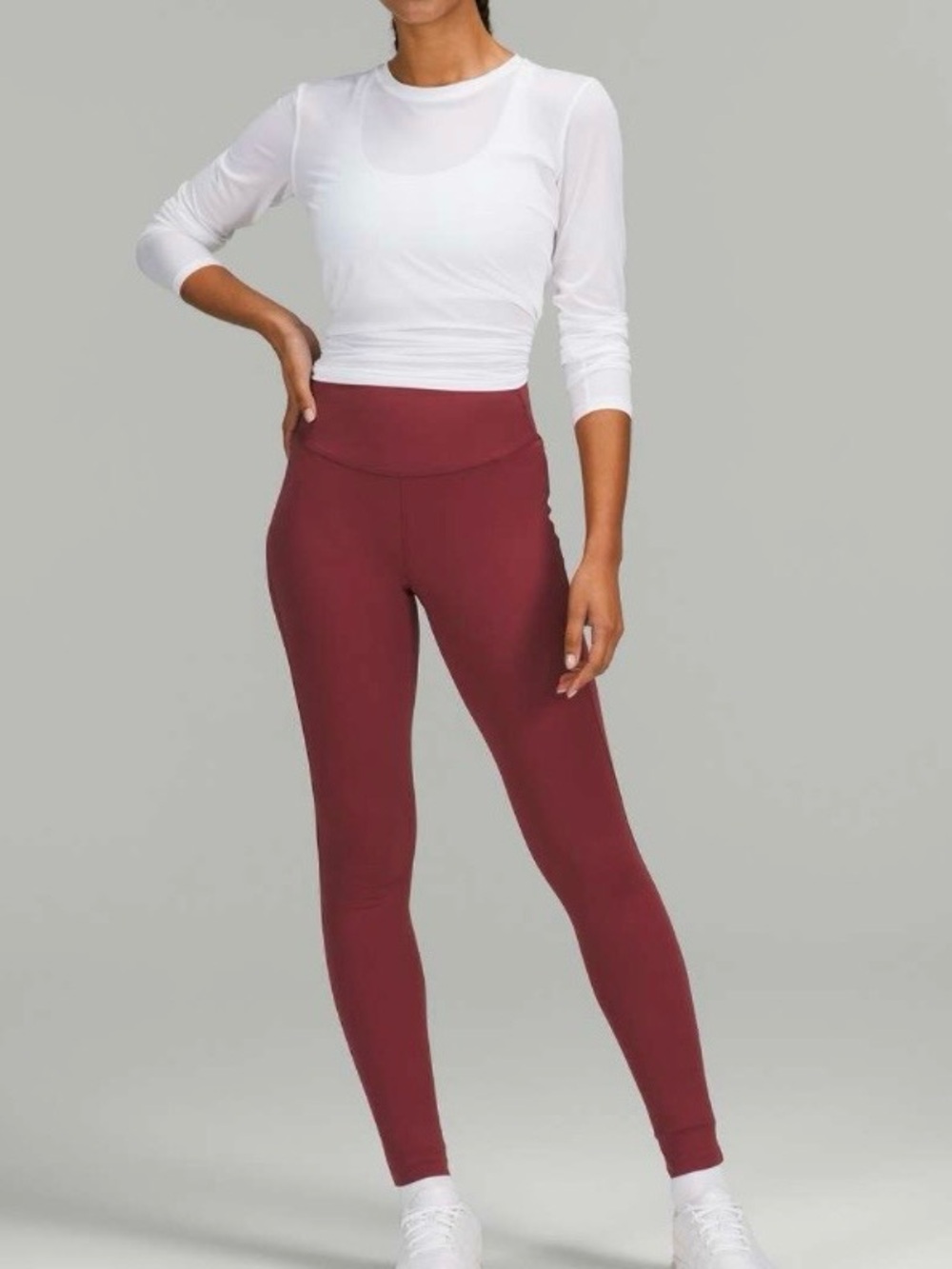 Lululemon Base Pace High-Rise 28” Brushed Nulux Leggings Mulled Wine